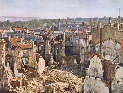 Ruinen von Verdun nach 8 Monaten Bombardierung, 1916-17 (nach einem Farbfoto) von Jules Gervais Courtellemont